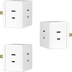 GE 54768 3-Outlet Polarized Wall Tap Adapter