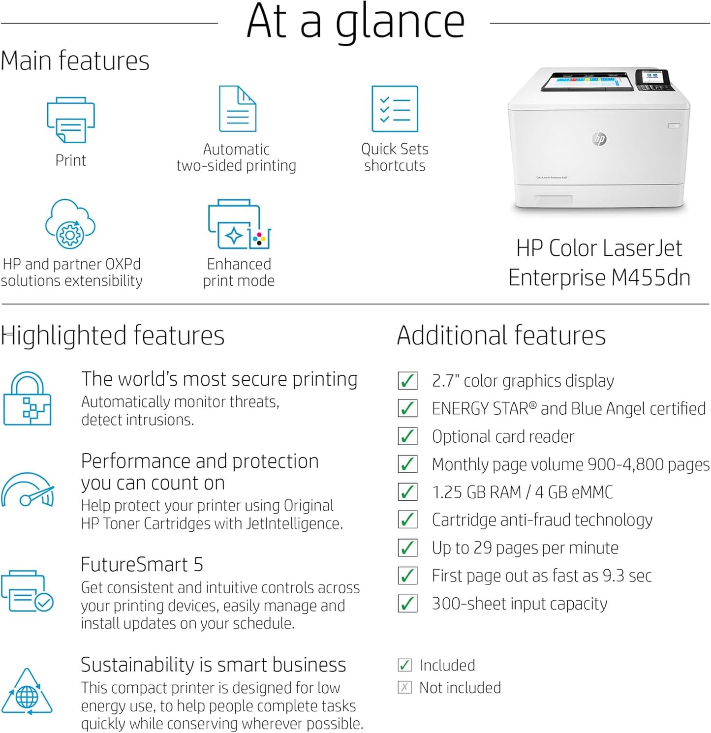 HP M455dn Color LaserJet Enterprise Printer