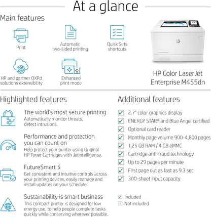 HP M455dn Color LaserJet Enterprise Printer