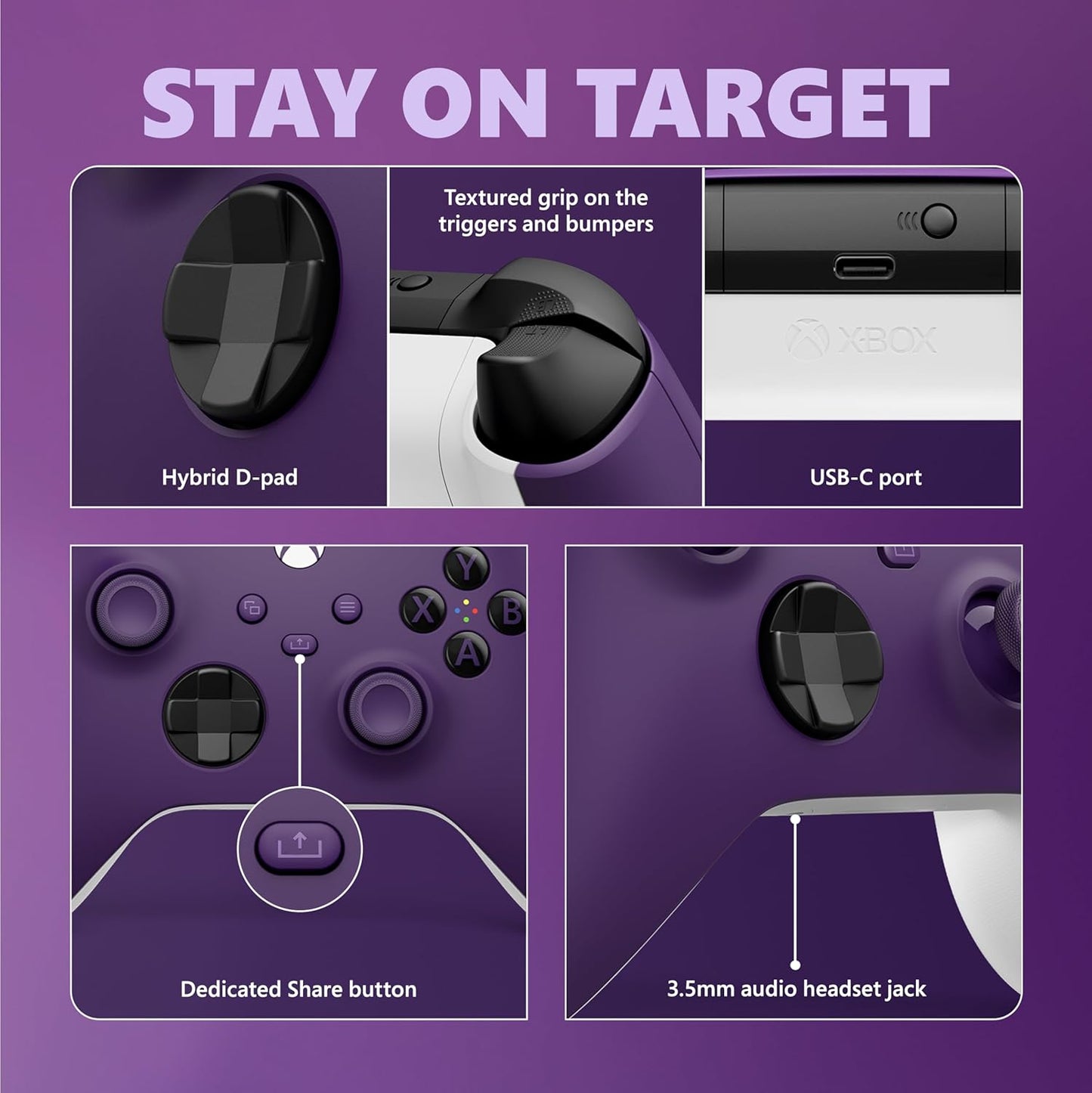 Microsoft Astral Purple Xbox Wireless Controller (Renewed)