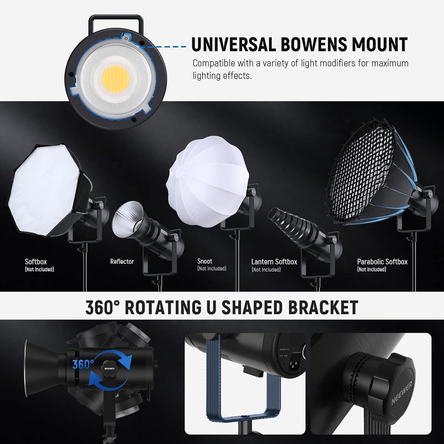 Neewer CB200B 210W LED Video Light Bi-Color 2700K-6500K