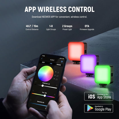 Neewer RGB62 Magnetic RGB Video Light APP Control