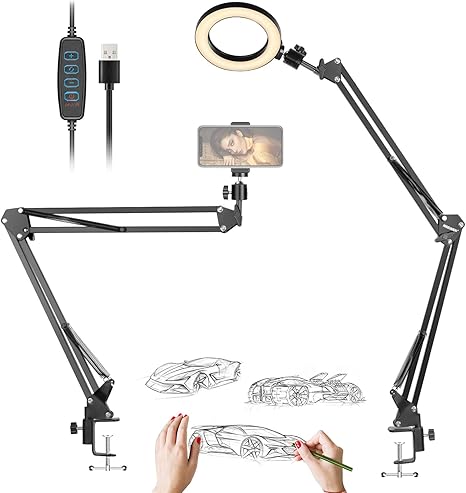 Neewer 10096094 Phone Ring Light Scissor Arm Stand