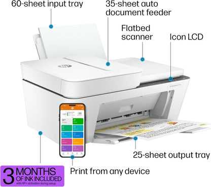 HP 588S6A#B1H DeskJet 4255e Wireless Color Inkjet Printer