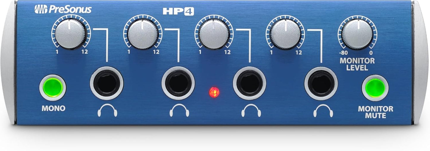 PreSonus HP4 4-Channel Headphone Amplifier - Compact Design