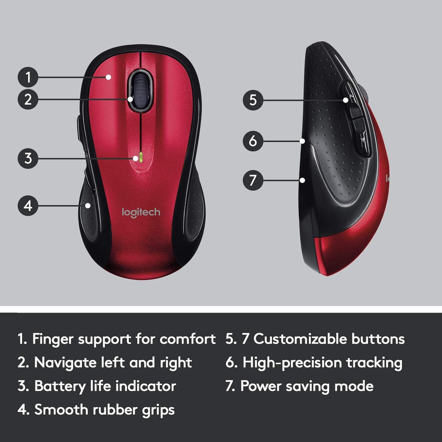 Logitech 910-004554 M510 Wireless Ergonomic Mouse