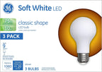 GE 93109033 LED 75 Watt Soft White A21 Bulbs (3 Pack)