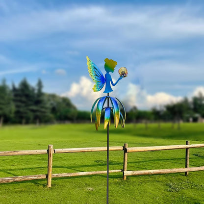 AOC FZ0000R 55'' Fairy Wind Spinner Solar LED Blue