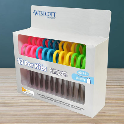 Westcott 14871 Kids Scissors, 5-Inch Blunt Tip, 12-Pack