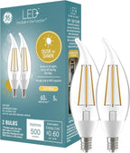 GE LED+ Dusk to Dawn E12 Candelabra Bulbs 2-Pack