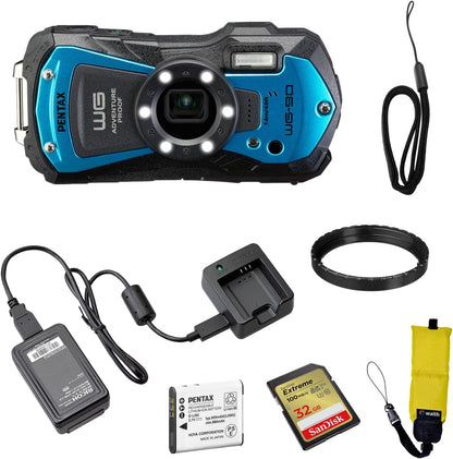 Pentax PEN02145-KIT1 WG-90 Waterproof Camera 32GB Bundle
