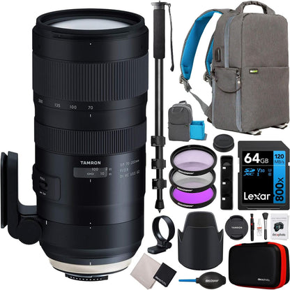 Tamron E111TM70200G2NA 70-200mm Nikon Lens Bundle