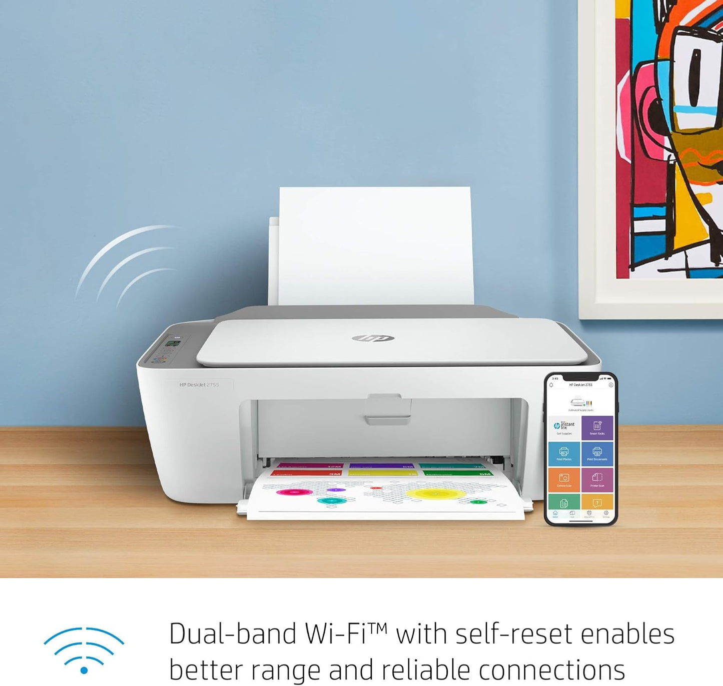 HP DeskJet 2755 All-in-One Wireless Printer (Renewed)