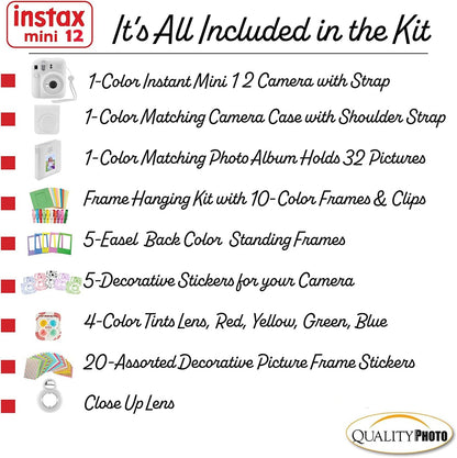 Fujifilm Mini12 Instant Camera Kit Clay White