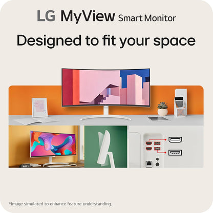 LG 34SR60QC-W 34-Inch Curved MyView Smart Monitor