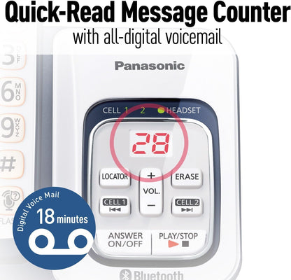Panasonic KX-TGD563A Bluetooth Link2Cell Cordless Phone Renewed