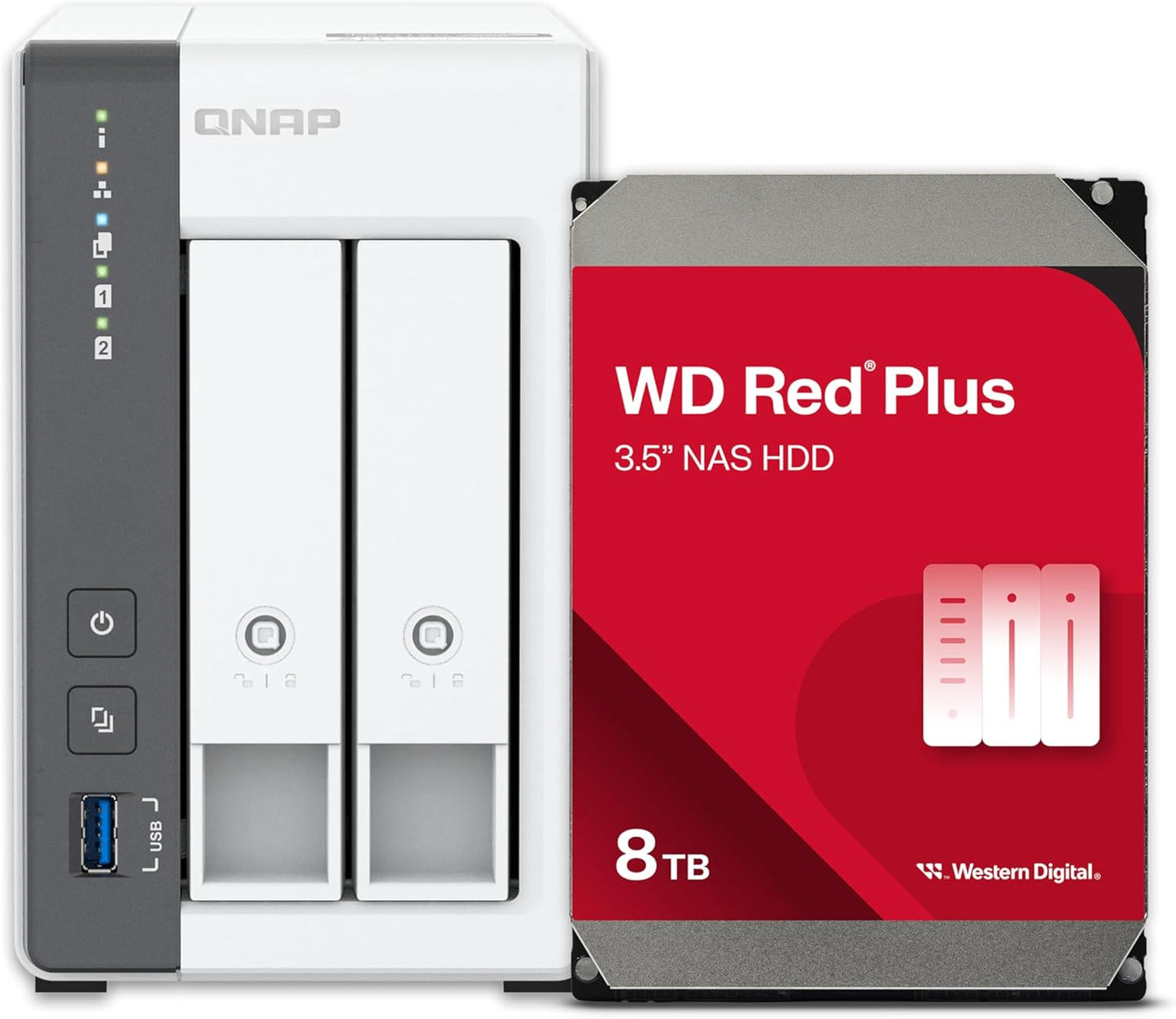 QNAP TS-216G-US 2-Bay 2.5GbE NAS 8TB WD Red Bundle