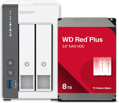 QNAP TS-216G-US 2-Bay 2.5GbE NAS 8TB WD Red Bundle