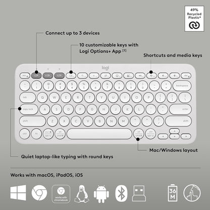 Logitech 920-012198 Pebble 2 Combo - Tonal White