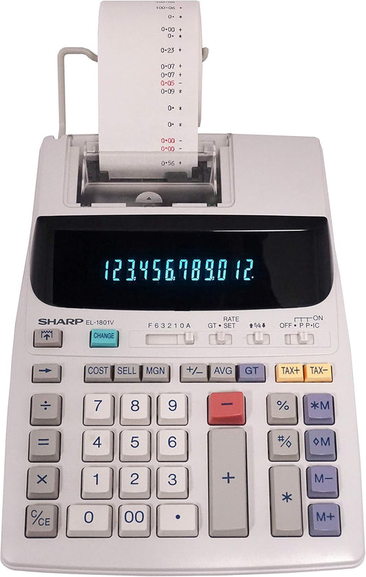 Sharp EL-1801V Two-Color Printing Calculator (Renewed)