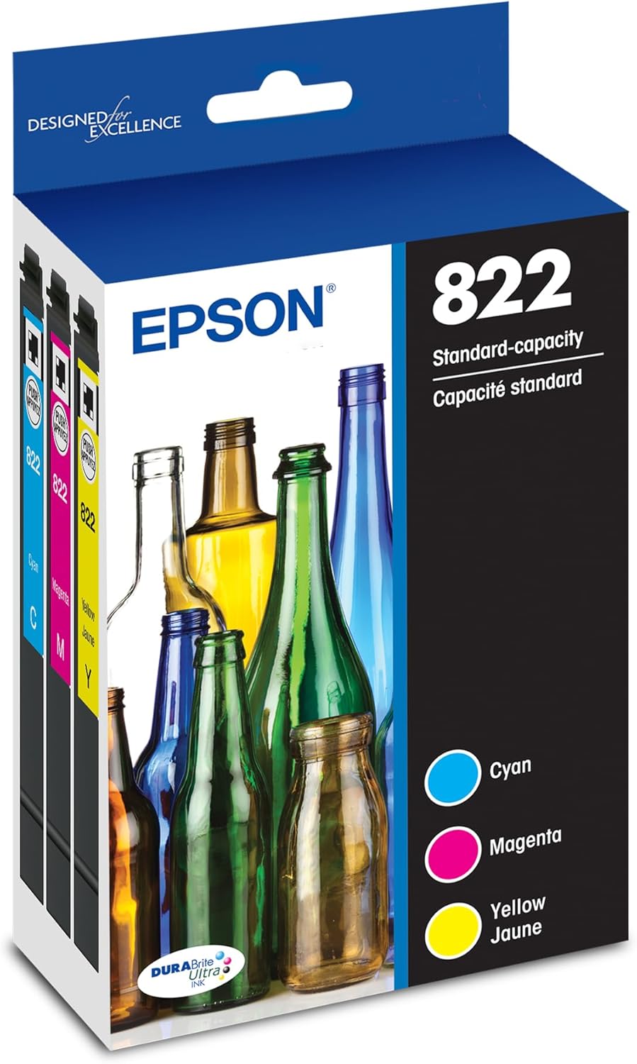 Epson T822520-S 822 DURABrite: Standard Capacity Color Ink Combo