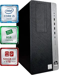 HP EliteDesk 800G3 i5 16GB 500GB SSD + 1TB HDD (Renewed)