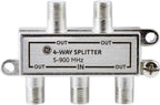 GE 35047 4-Way Coaxial Cable Splitter 5-900 MHz