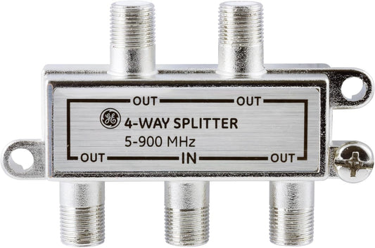GE 35047 4-Way Coaxial Cable Splitter 5-900 MHz