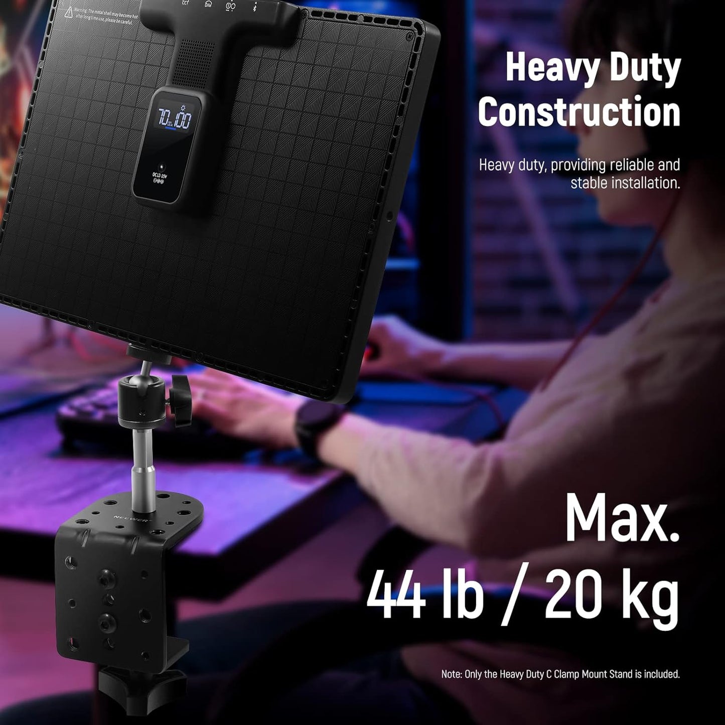 Neewer 10102449 2-Pack Heavy Duty C Clamp Mount