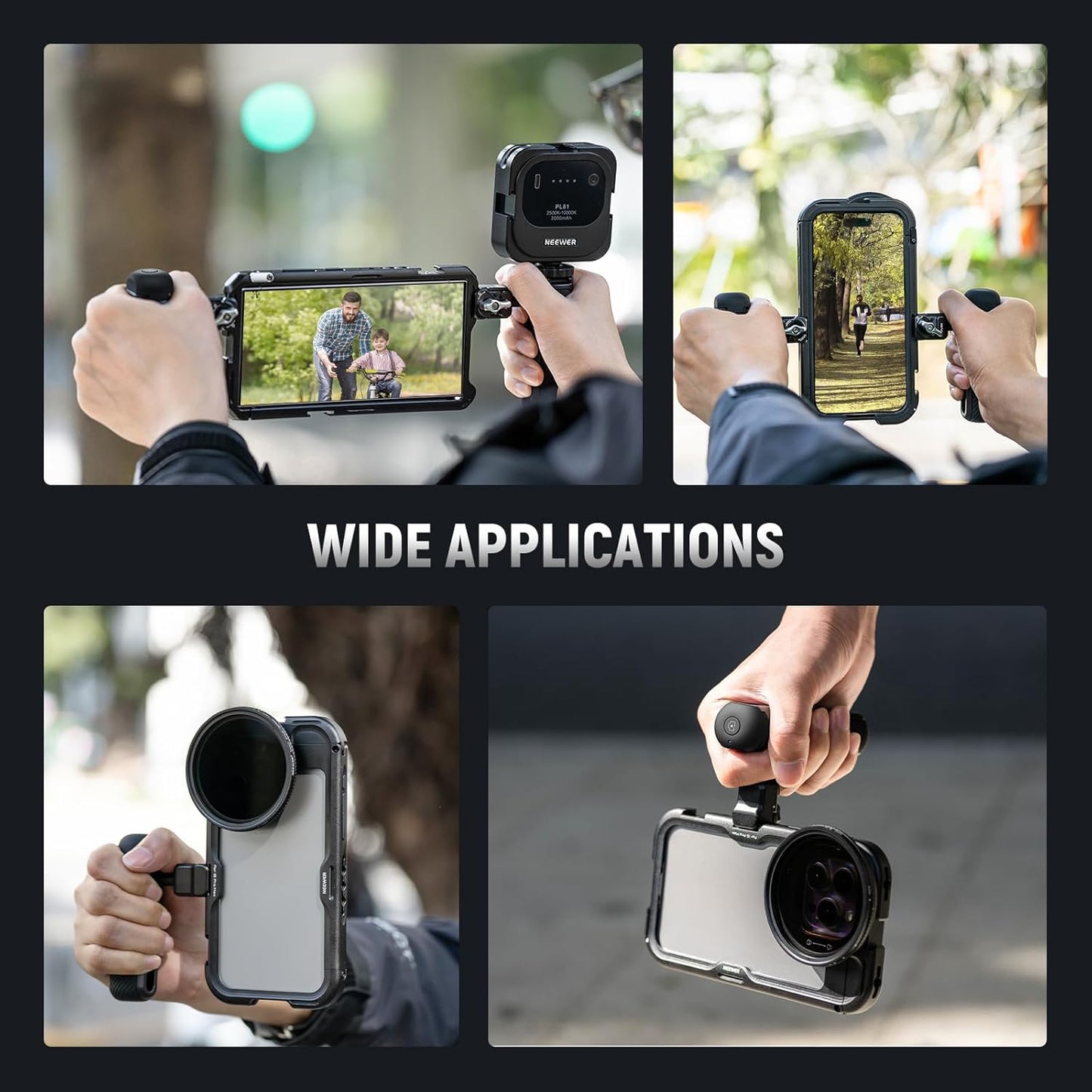 Neewer PA045E Phone Cage Side Handle - Bluetooth Remote Shutter