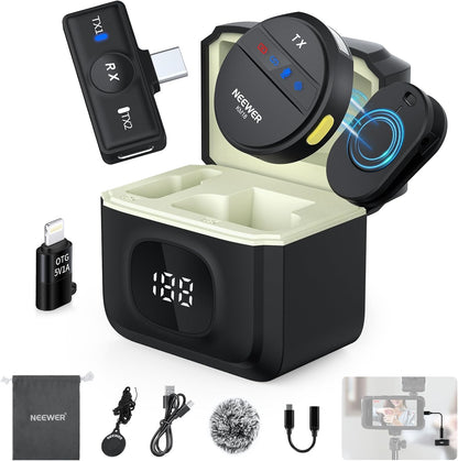 Neewer KM18 Wireless Lavalier Microphone System USB C