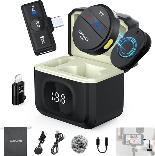 Neewer KM18 Wireless Lavalier Microphone System USB C