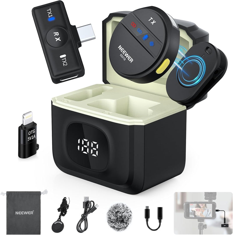 Neewer KM18 Wireless Lavalier Microphone System USB C — main product image