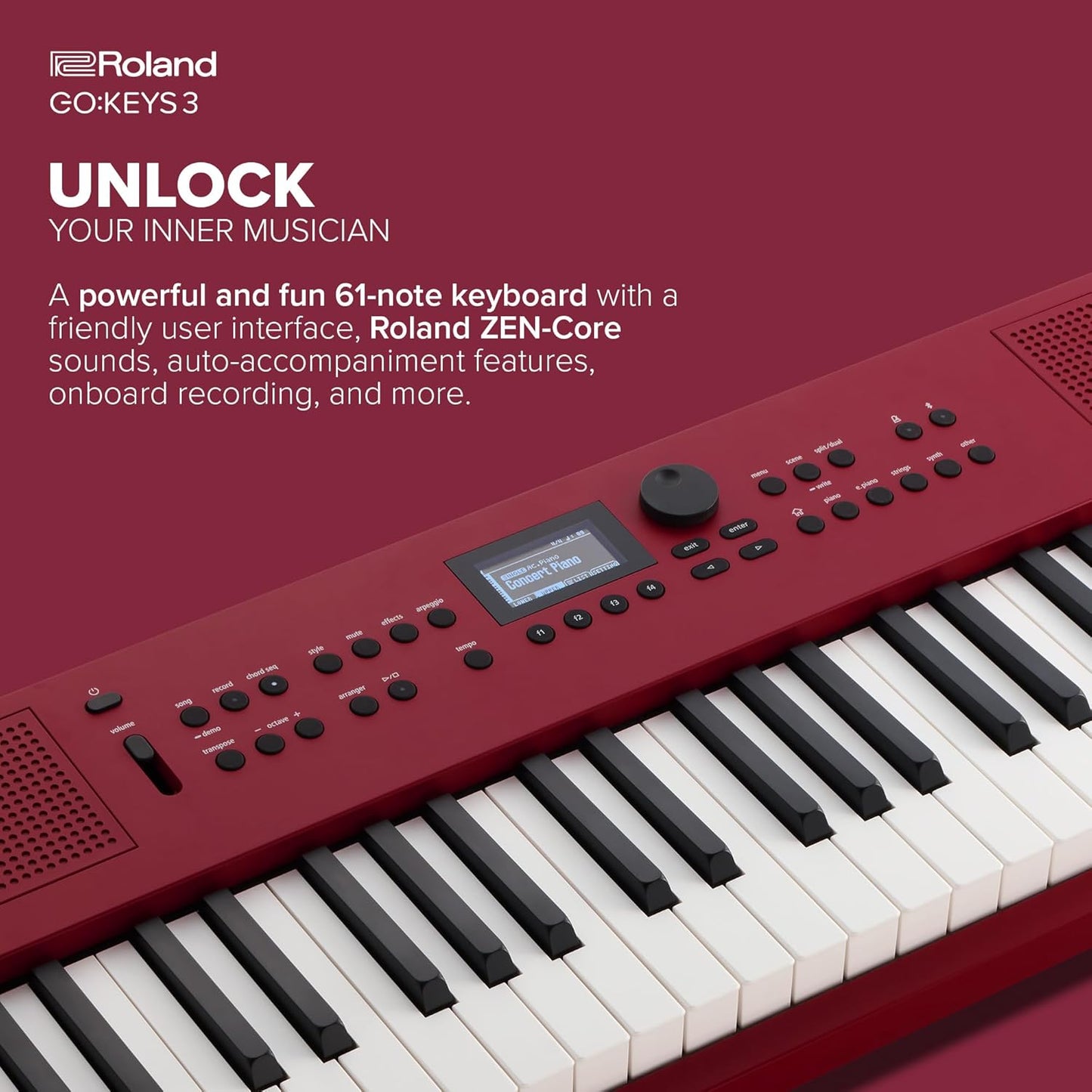 Roland GOKEYS3-RD Music Creation 61-Note Keyboard Red