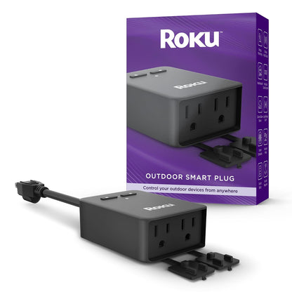 Roku PW1000R Outdoor Smart Plug - WiFi, Alexa, Google Assistant