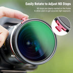 Neewer 77mm Black Diffusion 1/4 with ND2-ND32 Filter