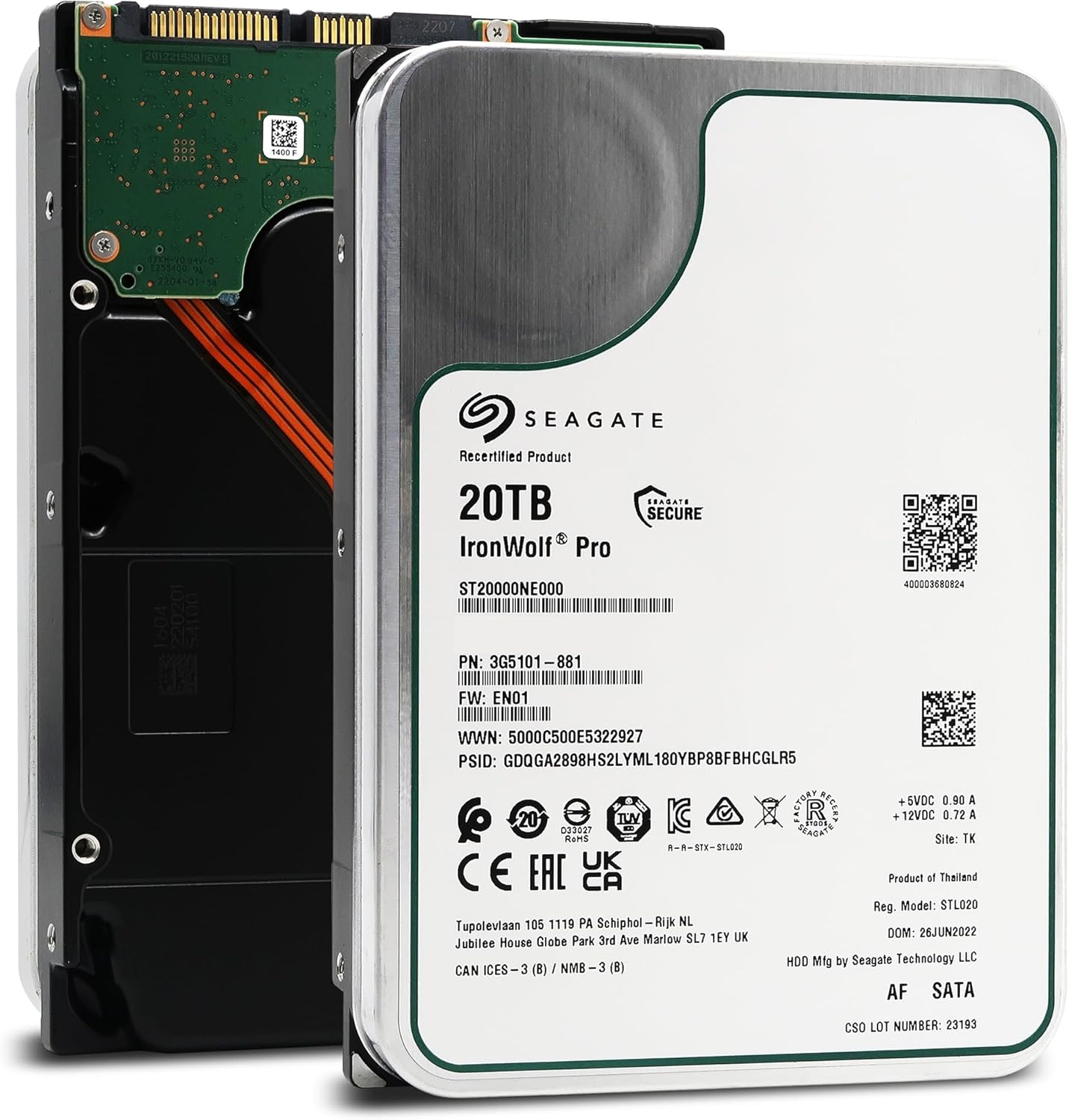 Seagate ST20000NE000 IronWolf Pro 20TB NAS HDD Renewed