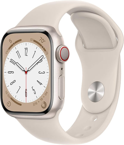 Apple Watch Series 8 GPS + Cellular 41mm Starlight Renewed