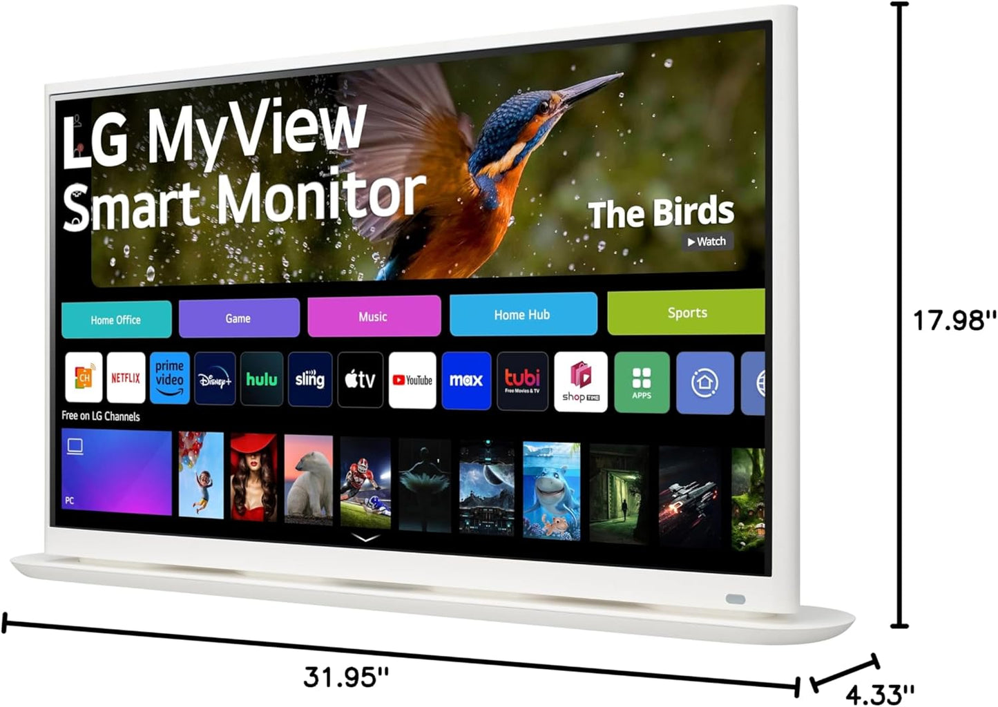 LG 32SR70U-W.AUS 32-Inch 4K UHD MyView Smart Monitor