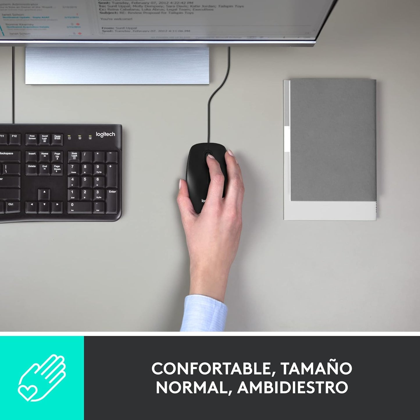 Logitech 910-001601 M100 Corded USB Mouse Black