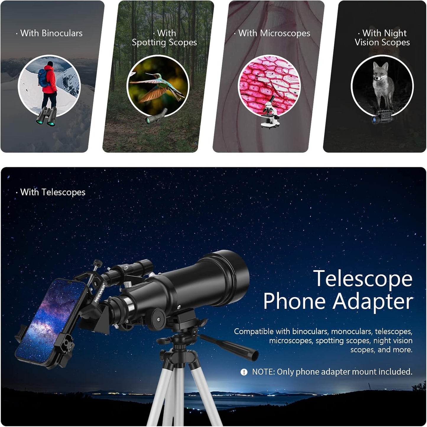 Neewer 40100305 Metal Telescopic Mobile Phone Holder
