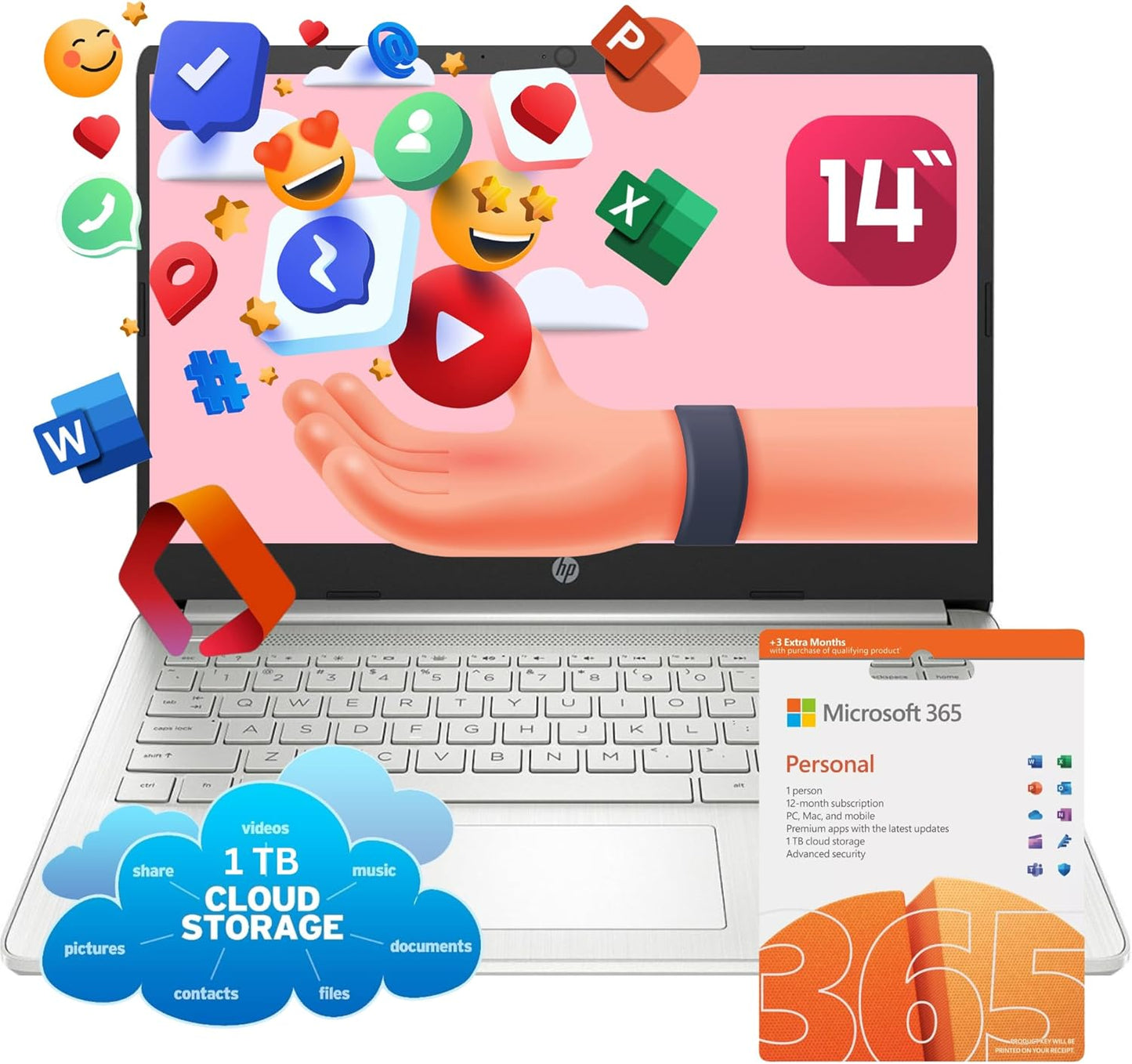 HP 14 Everyday i4 Laptop with M365
