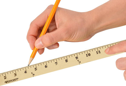 Westcott 636921-001 Wooden Yardstick with Brass Ends