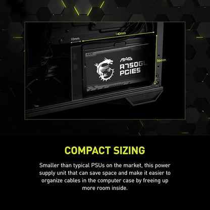 MSI MAG A750GL PCIE5 750W 80+ Gold ATX 3.1 PSU