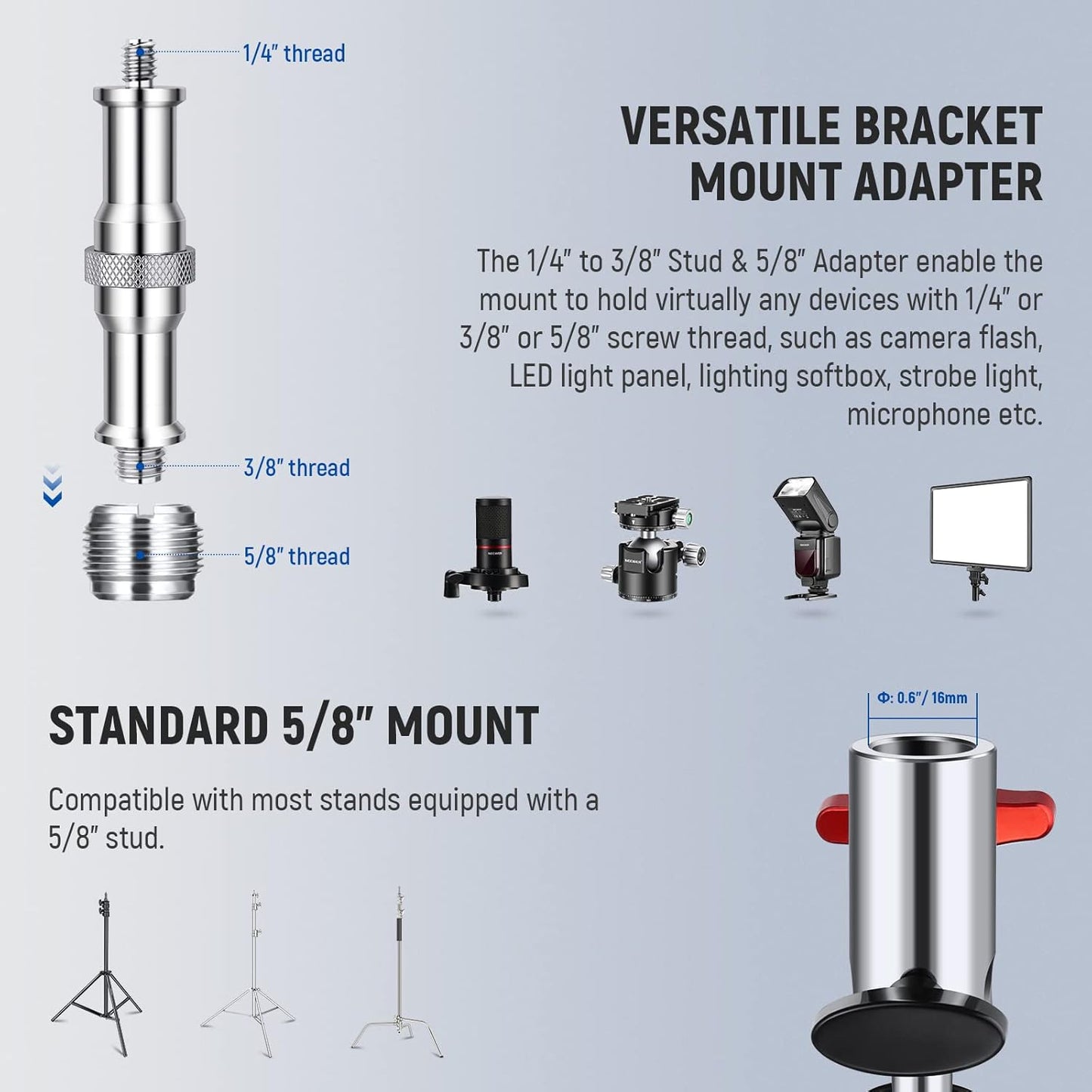 Neewer UA020 Heavy Duty Light Stand Adapter