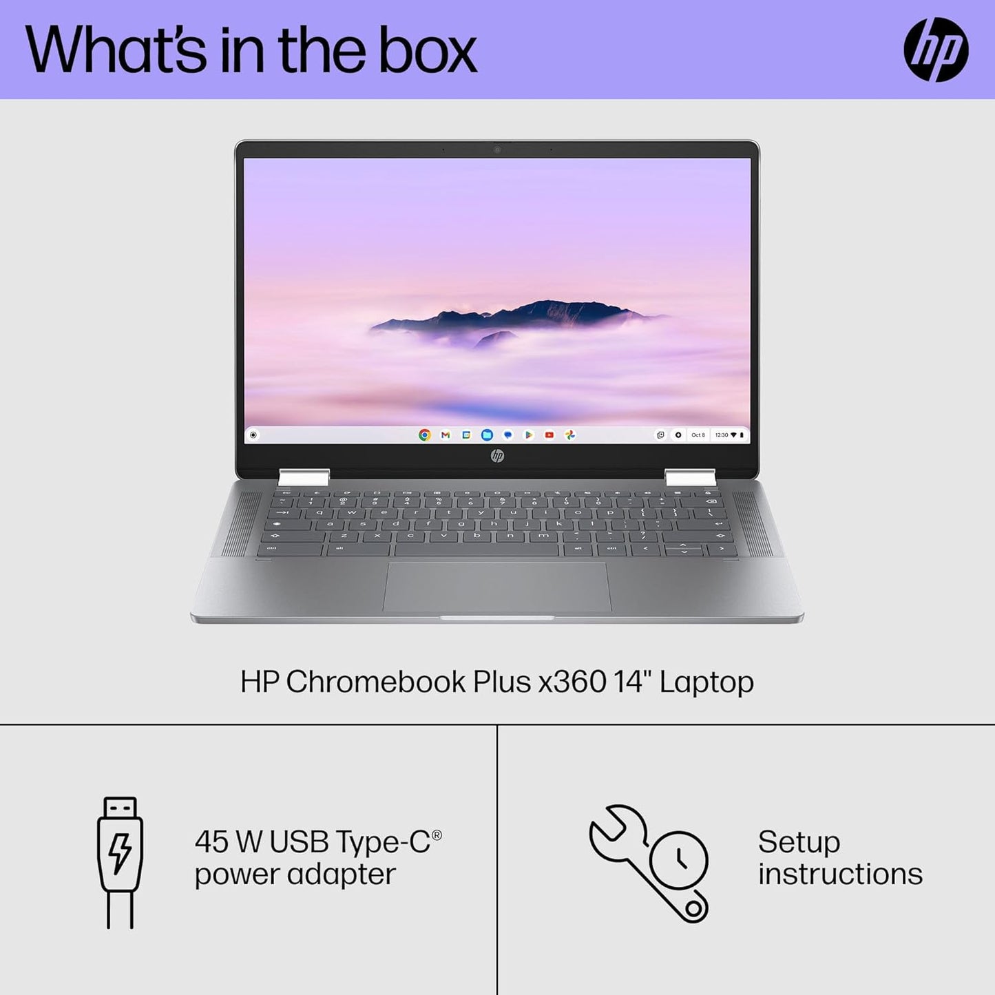 HP 9P989UA#ABA Chromebook Plus x360 14" Touch
