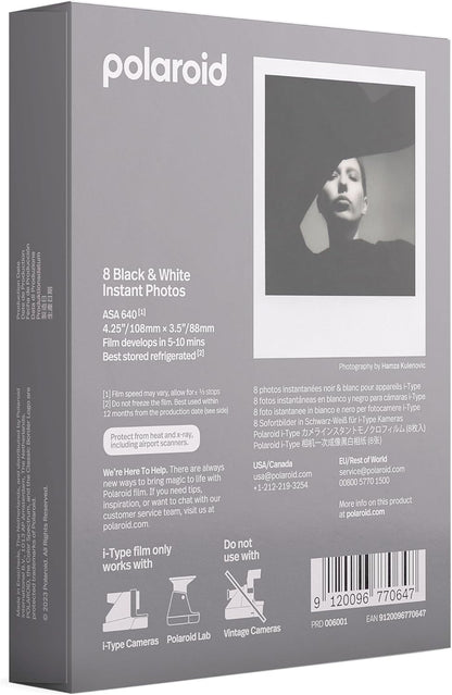 Polaroid 6001 B&W Film for I-Type Instant Camera