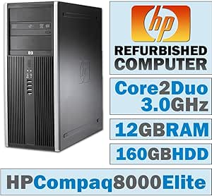 HP Compaq 8000 Elite CMT Core 2 Duo 12GB 160GB Windows 7 Pro