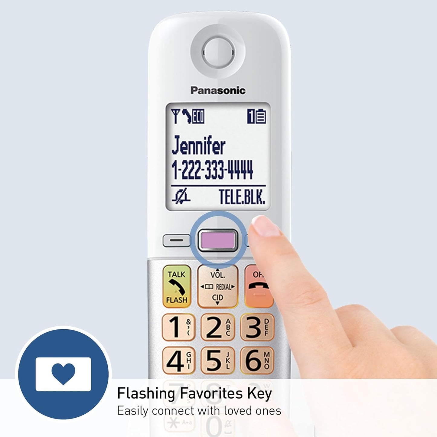 Panasonic KX-TGU433W Cordless Phone 3 Handset