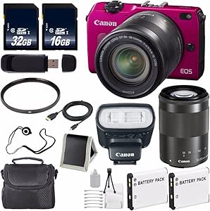 Canon EOSM2 PINK Digital Camera Bundle